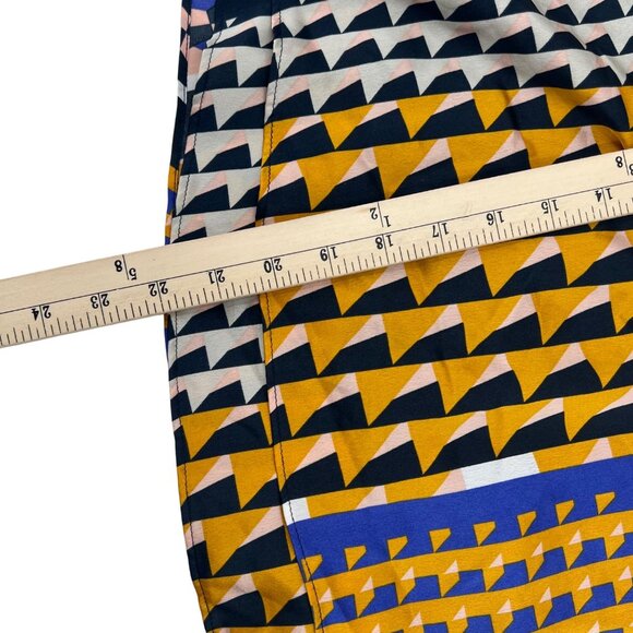 Bar III Women's Geometric Print Satin Blouse L Multicolor Polyester Sleeveless - Picture 4 of 6